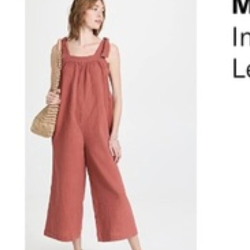 Madewell Terracotta Tie-Strap Jumpsuit